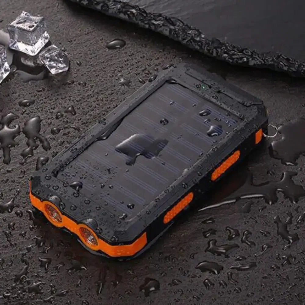 Power Bank Solaire 20 000 mAh - Double USB - Lampe SOS & Boussole - Boîtier Outdoor