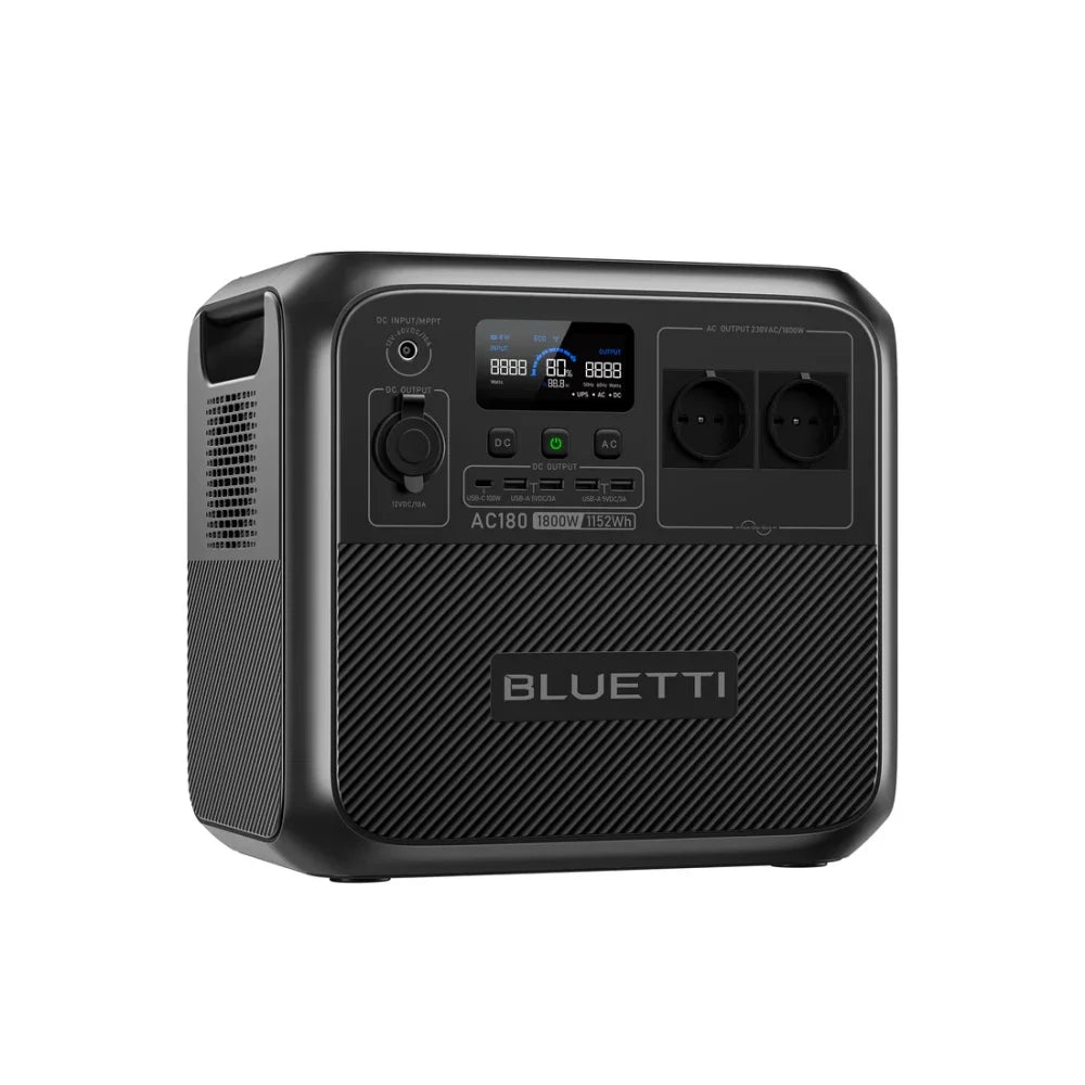 BLUETTI AC180 - 1 152 Wh LiFePO₄ et 1 800 W (jusqu’à 2 700 W en mode d’élévation)