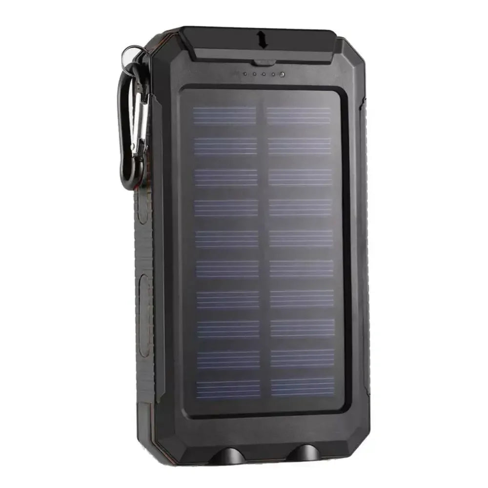 Power Bank Solaire 20 000 mAh - Double USB - Lampe SOS & Boussole - Boîtier Outdoor