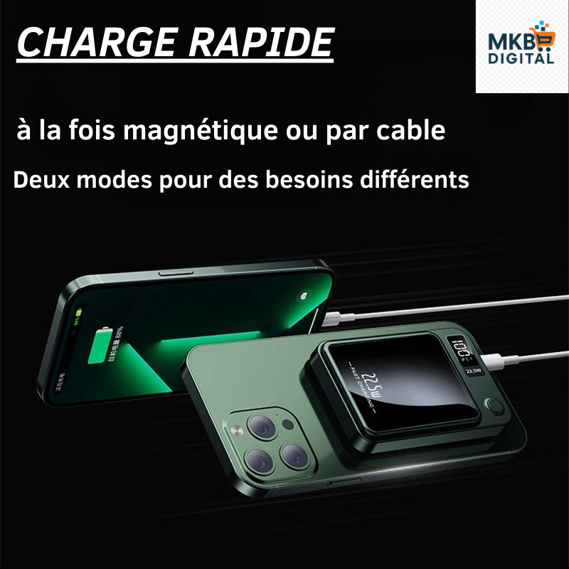 Batterie Externe Magnétique Sans Fil 50 000mAh – Charge Rapide 22,5W & PD 20W
