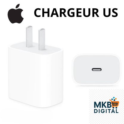 Chargeur Rapide Apple 20W USB-C avec Câble – Original Certifié