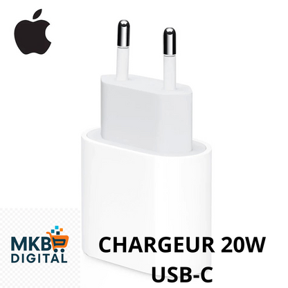 Chargeur Rapide Apple 20W USB-C avec Câble – Original Certifié