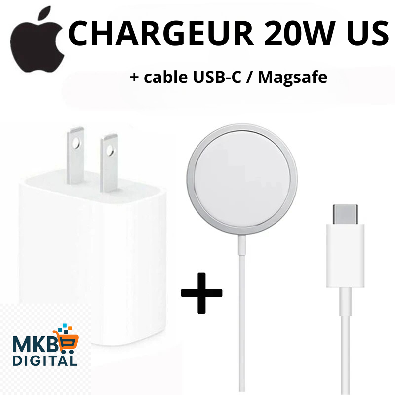 Chargeur Rapide Apple 20W USB-C avec Câble – Original Certifié