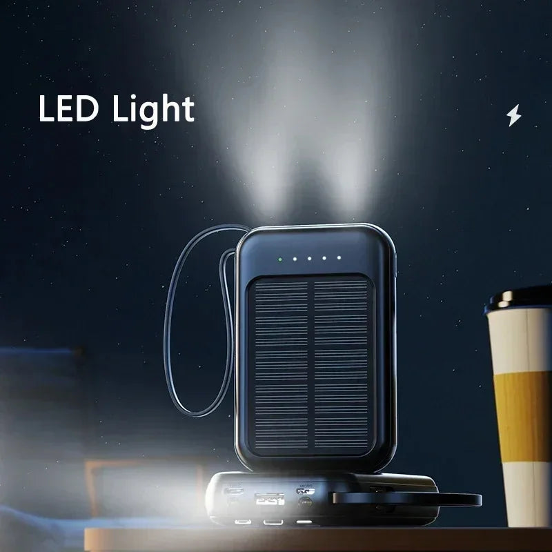 Power Bank Solaire 50 000 mAh - 120 W Max - USB-C Bidirectionnel + 2/3 USB - Écran LED & Lampe
