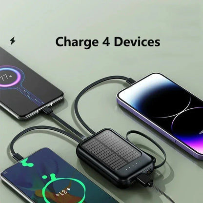Power Bank Solaire 50 000 mAh - 120 W Max - USB-C Bidirectionnel + 2/3 USB - Écran LED & Lampe