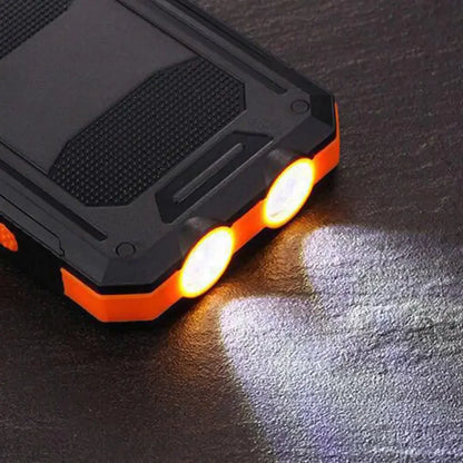 Power Bank Solaire 20 000 mAh - Double USB - Lampe SOS & Boussole - Boîtier Outdoor