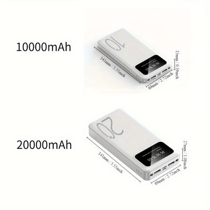 Power Bank 10 000 mAh avec affichage digital - 10 W, 2×USB-A + USB-C
