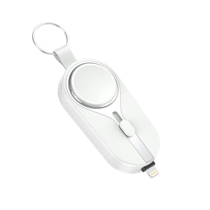 Mini Power Bank Porte-Clé 2-en-1 - Apple Watch + iPhone - 3 000 mAh - Qi 5 W - USB-C
