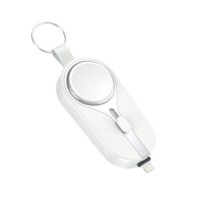 Mini Power Bank Porte-Clé 2-en-1 - Apple Watch + iPhone - 3 000 mAh - Qi 5 W - USB-C