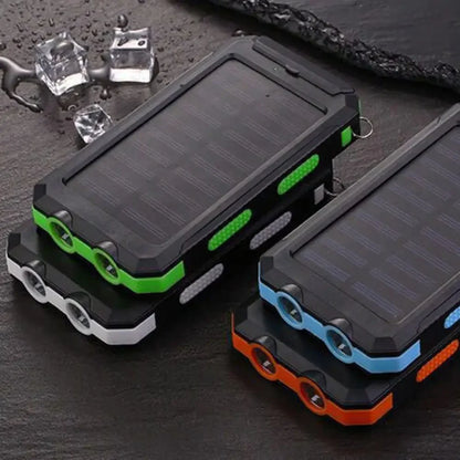 Power Bank Solaire 20 000 mAh - Double USB - Lampe SOS & Boussole - Boîtier Outdoor