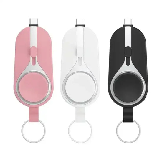 Mini Power Bank Porte-Clé 2-en-1 - Apple Watch + iPhone - 3 000 mAh - Qi 5 W - USB-C