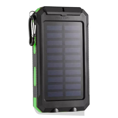 Power Bank Solaire 20 000 mAh - Double USB - Lampe SOS & Boussole - Boîtier Outdoor
