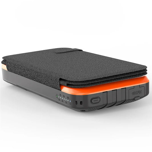 Power Bank Solaire 43 800 mAh - 20 W Rapide - Sans-fil 5/10 W - Câbles Intégrés - Lampe LED