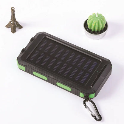 Power Bank Solaire 20 000 mAh - Double USB - Lampe SOS & Boussole - Boîtier Outdoor
