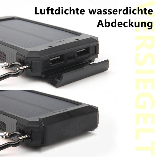 Power Bank Solaire 20 000 mAh - Double USB + Entrée USB-C - Lampe LED - Afficheur
