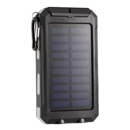 Power Bank Solaire 20 000 mAh - Double USB - Lampe SOS & Boussole - Boîtier Outdoor