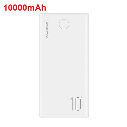 Power Bank 10 000 mAh - Double USB - Câbles intégrés - Compact & léger
