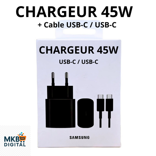 Chargeur Samsung 45W Super Fast Charge – Adaptateur USB-C Officiel Certifié EU
