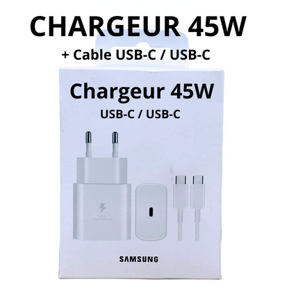 Chargeur Samsung 45W Super Fast Charge – Adaptateur USB-C Officiel Certifié EU
