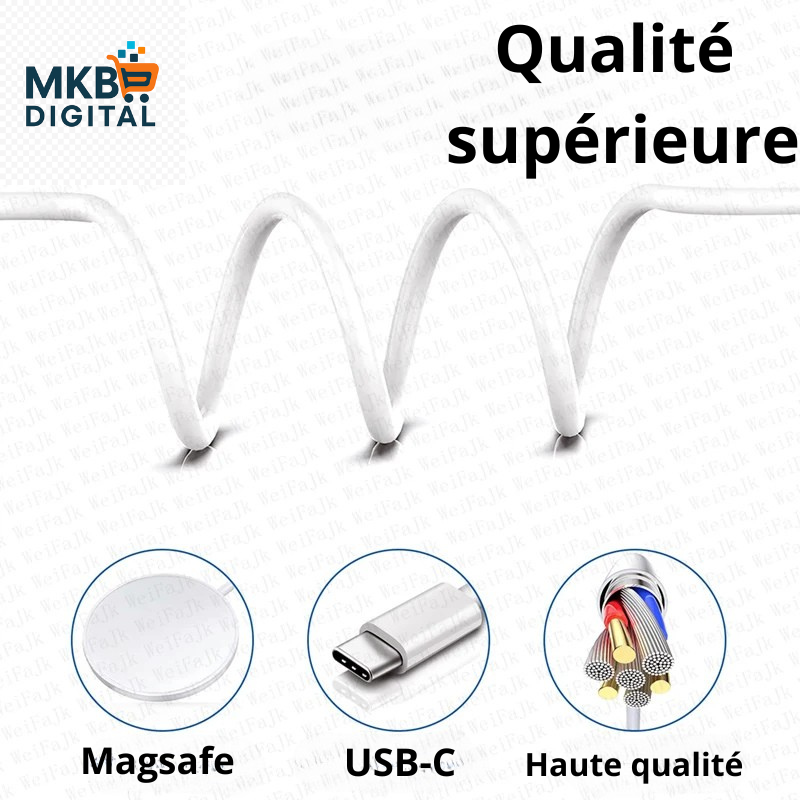 Chargeur Sans Fil Magnétique MagSafe 30W – Compatible iPhone & AirPods
