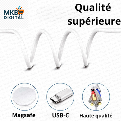 Chargeur Sans Fil Magnétique MagSafe 30W – Compatible iPhone & AirPods