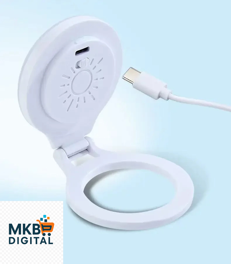 Lampe Selfie LED Magnétique Rechargeable – 3 Modes de Lumière pour Selfies, TikTok, Live et Photos